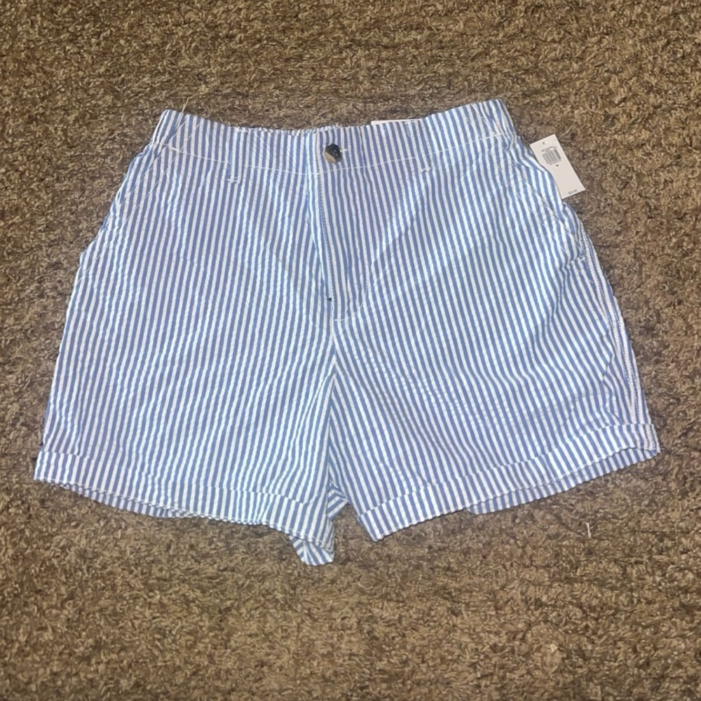 Old Navy Blue and White Bermuda Shorts with Classic Stripes